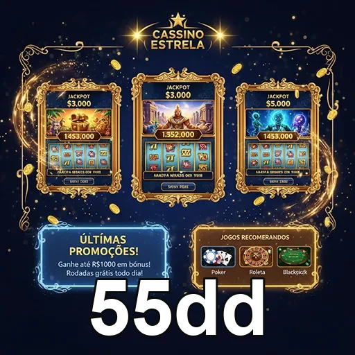 Imagem do site 55dd mostrando a página inicial com destaque para produtos e serviços oferecidos pela 55dd.